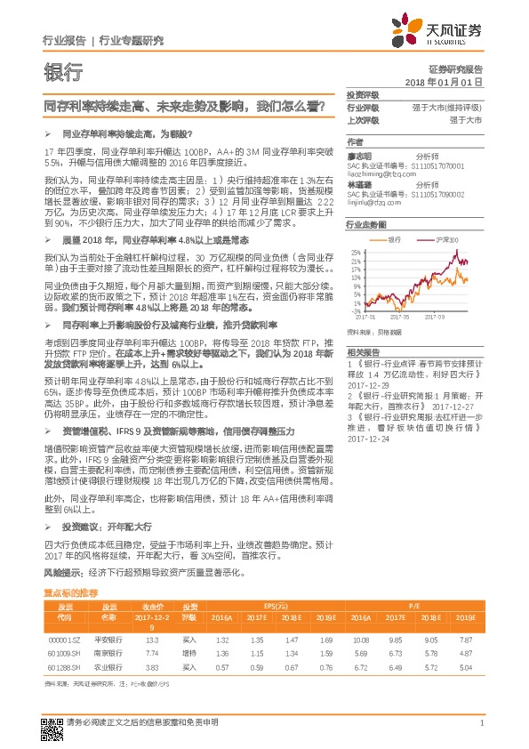 银行行业专题研究：同存利率持续走高、未来走势及影响，我们怎么看？