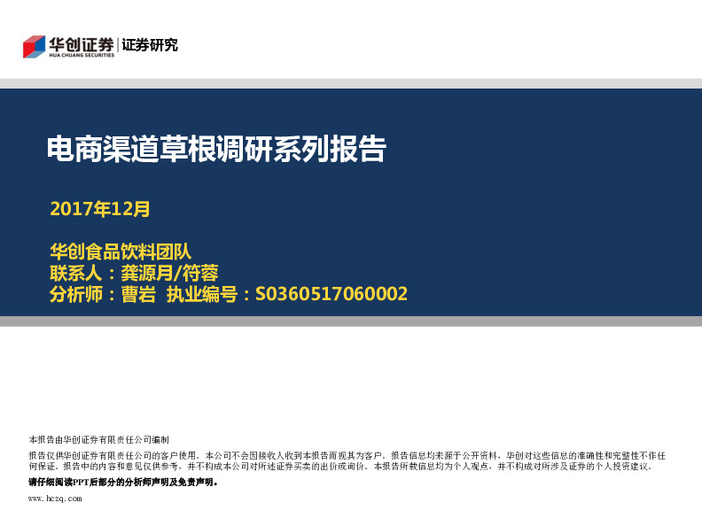 电商渠道草根调研系列报告