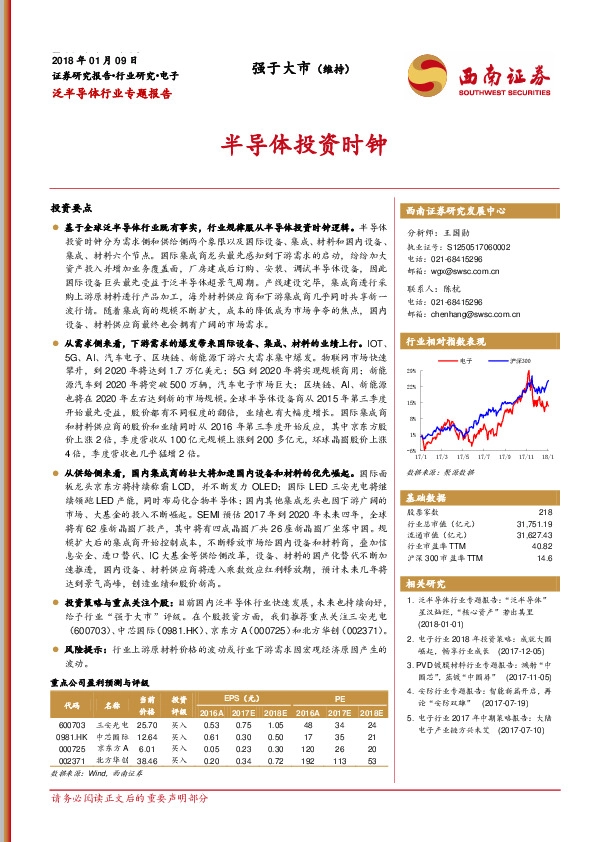 泛半导体行业专题报告：半导体投资时钟