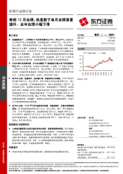 非银行金融行业：券商12月业绩：低基数下单月业绩显著提升，全年业绩小幅下滑