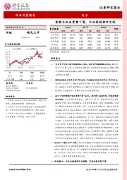 电子行业月度报告：智能手机出货量下滑，行业保持相对乐观