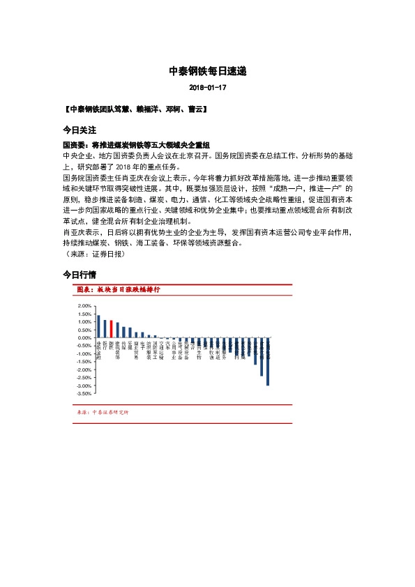 中泰钢铁每日速递