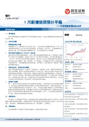 银行：1月信贷额度情况的点评-1月新增信贷预计平稳