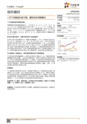 视听器材行业点评：1月下旬面板价格下跌，黑电均价持续提升