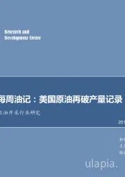 石油开采行业研究：每周油记：美国原油再破产量记录！