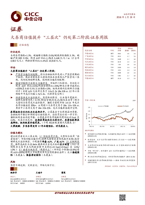 证券周报：大券商估值提升“三层次”仍处第二阶段