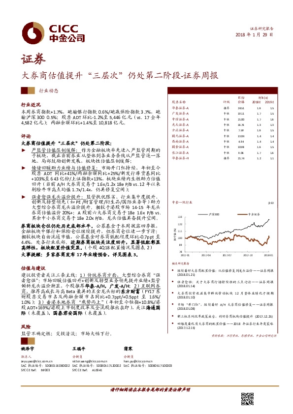 证券周报：大券商估值提升“三层次”仍处第二阶段