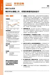 钢铁行业周报：钢价环比微幅上升，后期仍将维持波动运行