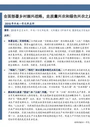 农林牧渔行业事项点评：全面部署乡村振兴战略，走质量兴农和绿色兴农之路