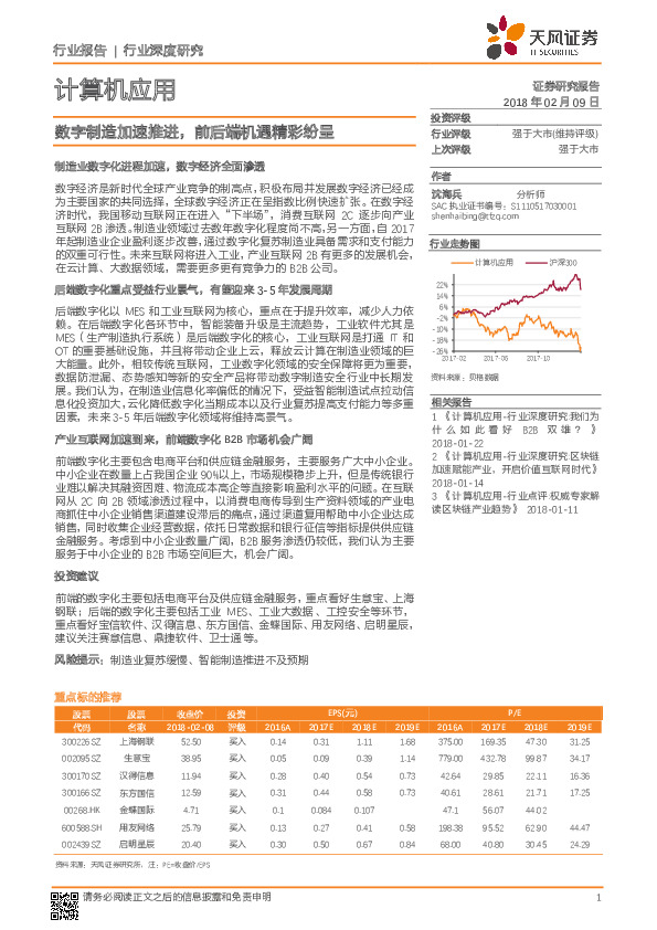 计算机应用行业深度研究：数字制造加速推进，前后端机遇精彩纷呈
