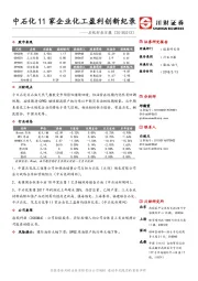 石化行业日报：中石化11家企业化工盈利创新纪录