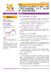 【联讯电子行业研究】TV面板：大陆厂商实力持续增强，大尺寸、高分辨率、新技术稳步推进