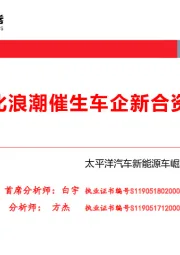 太平洋汽车新能源车崛起研究系列二：电动化浪潮催生车企新合资时代