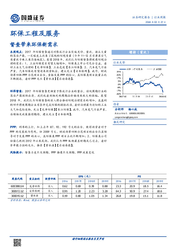 环保工程及服务行业周报：督查带来环保新需求
