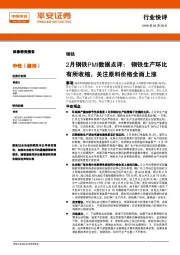 2月钢铁PMI数据点评：钢铁生产环比有所收缩，关注原料价格全面上涨