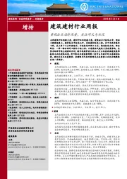 建筑建材行业周报：重视企业边际改善，关注耐火与水泥