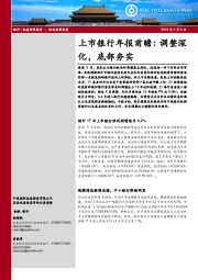 上市银行年报前瞻：调整深化，底部夯实