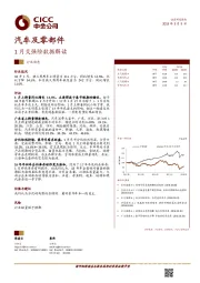 汽车及零部件：1月交强险数据解读