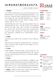 石油化工行业周报：IEA称未来油气需求来自石化产品