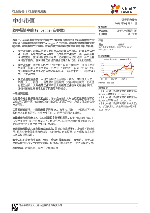 中小市值：数字经济中的Tenbagger在哪里？