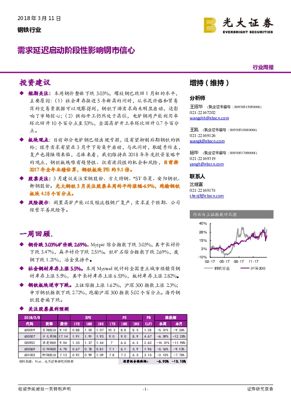 钢铁行业周报：需求延迟启动阶段性影响钢市信心