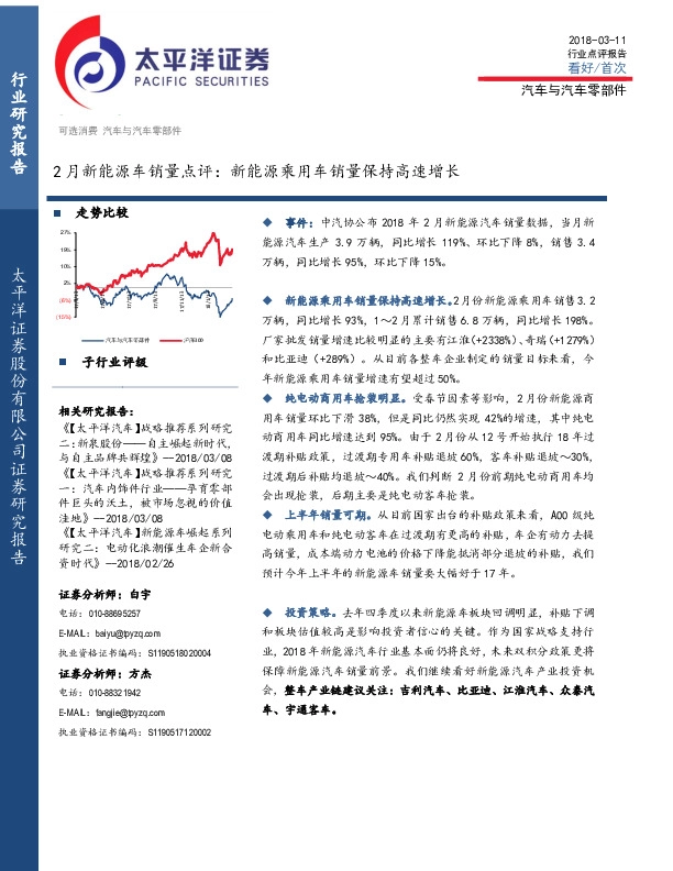 2月新能源车销量点评：新能源乘用车销量保持高速增长