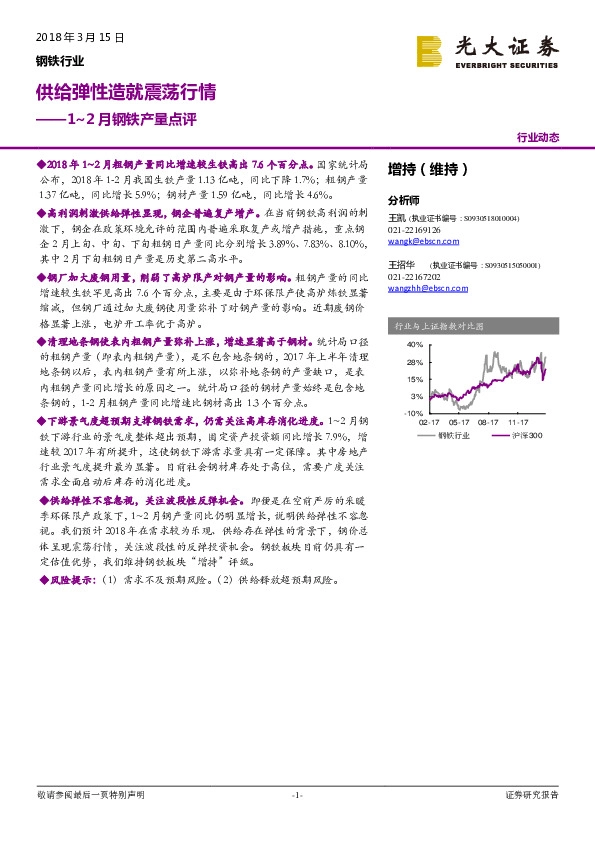 1~2月钢铁产量点评：供给弹性造就震荡行情