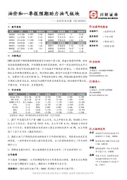 石化行业日报：油价和一季报预期助力油气板块