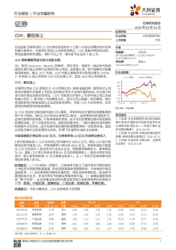 证券行业专题研究：CDR：箭在弦上
