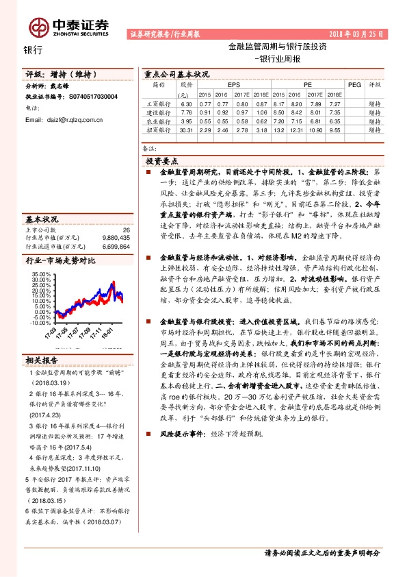 银行业周报：金融监管周期与银行股投资
