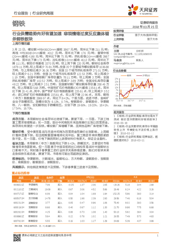 钢铁行业研究周报：行业供需趋势向好有望加速 悲观情绪过度反应集体错杀钢铁板块