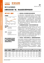 银行行业专题报告：消费信贷前景广阔，快速发展仍需审慎经营