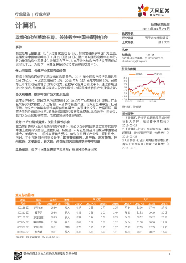 计算机行业点评：政策催化剂落地在即，关注数字中国主题性机会