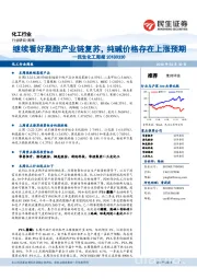 民生化工周报：继续看好聚酯产业链复苏，纯碱价格存在上涨预期