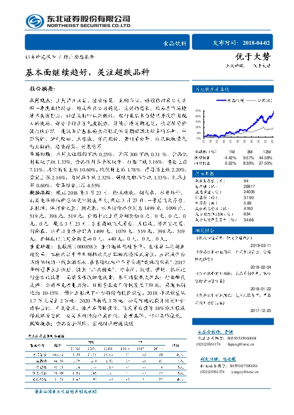 食品饮料行业动态报告：基本面继续趋好，关注超跌品种