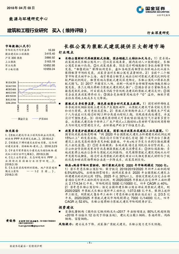 建筑和工程行业深度研究：长租公寓为装配式建筑提供巨大新增市场