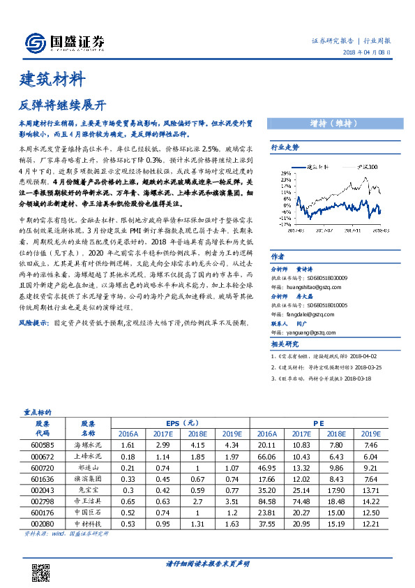建筑材料：反弹将继续展开