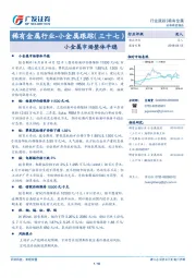 稀有金属行业-小金属跟踪（三十七）：小金属市场整体平稳