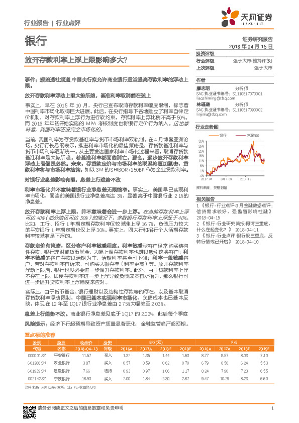 银行：放开存款利率上浮上限影响多大？