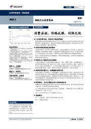钢铁行业投资策略：消费启动，价格反弹，利润无忧