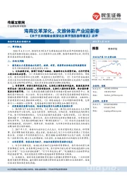 传媒互联网：《关于支持海南全面深化改革开放的指导意见》点评-海南改革深化，文旅体彩产业迎新春