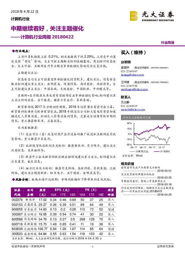 计算机行业周报：中期继续看好，关注主题催化