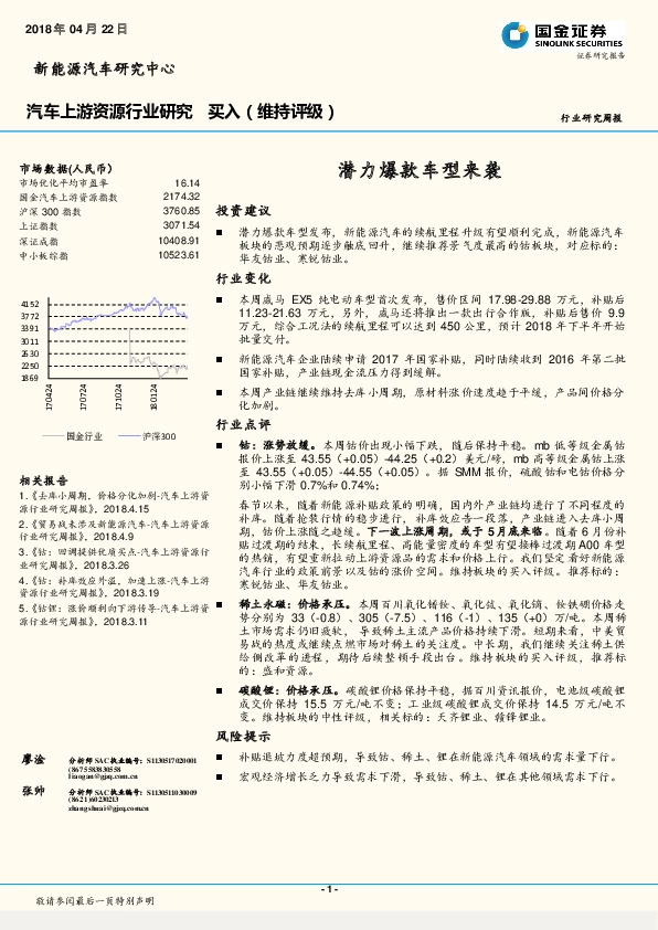汽车上游资源行业研究周报：潜力爆款车型来袭