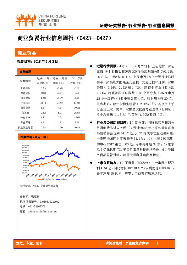 商业贸易行业信息周报