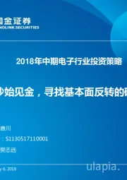 2018年中期电子行业投资策略:吹尽狂沙始见金,寻找基本面反转的确定性机会