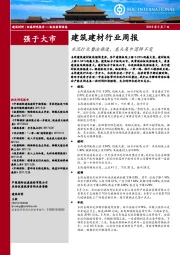 建筑建材行业周报：水泥行业整治推进，龙头集中逻辑不变