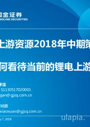 汽车上游资源2018年中期策略报告：如何看待当前的锂电上游资源