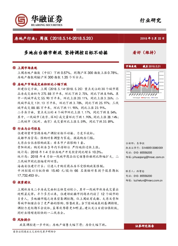 房地产行业周报：多地出台楼市新政 坚持调控目标不动摇