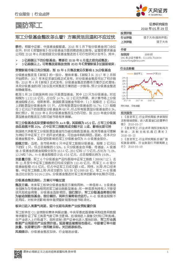 国防军工：军工分级基金整改怎么看？方案灵活且温和不应过忧