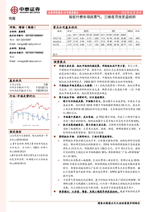 传媒行业深度报告：版权付费市场高景气，三维度寻找受益标的